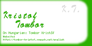 kristof tombor business card